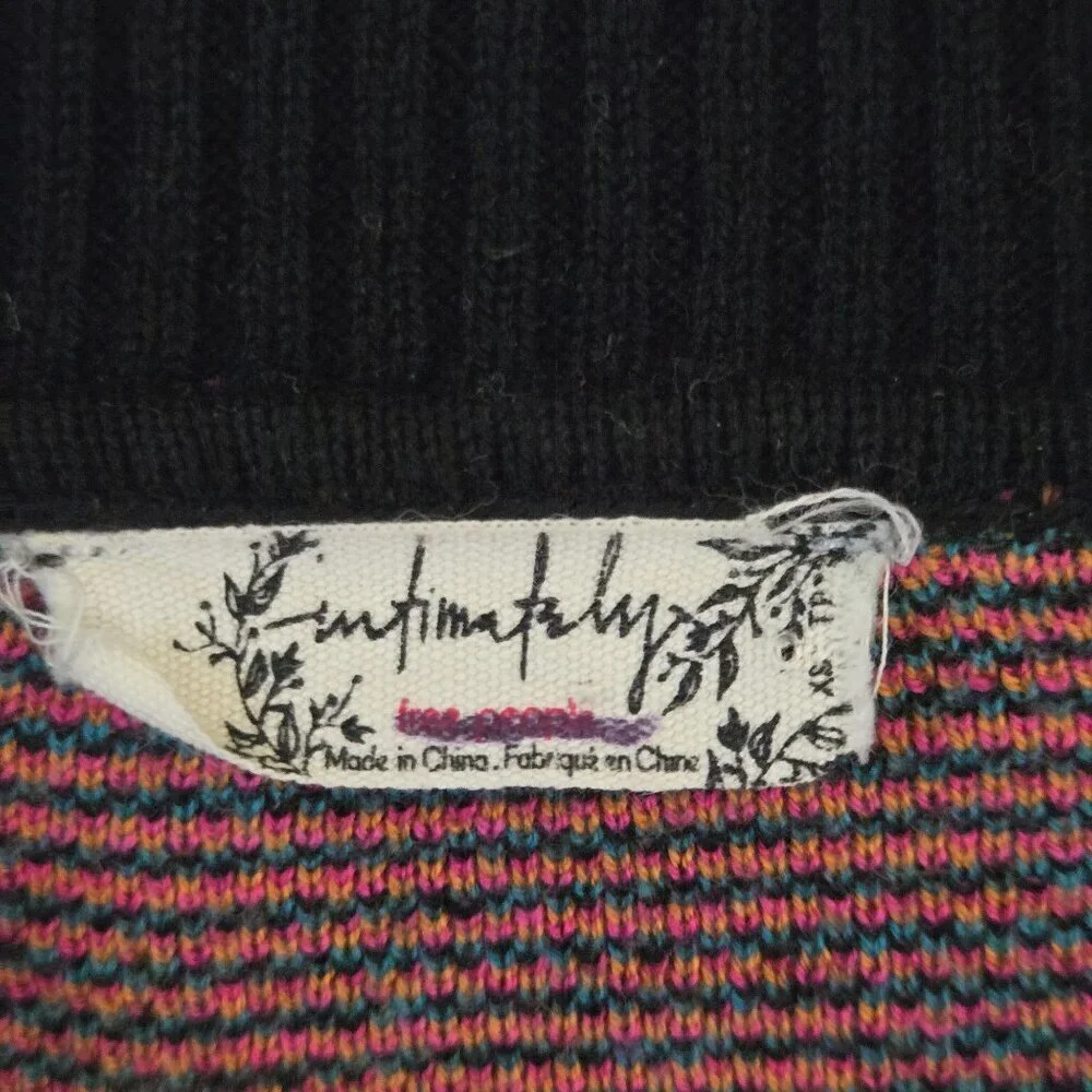 Free People Winter Warmer Bodysuit Black Motif Size XS